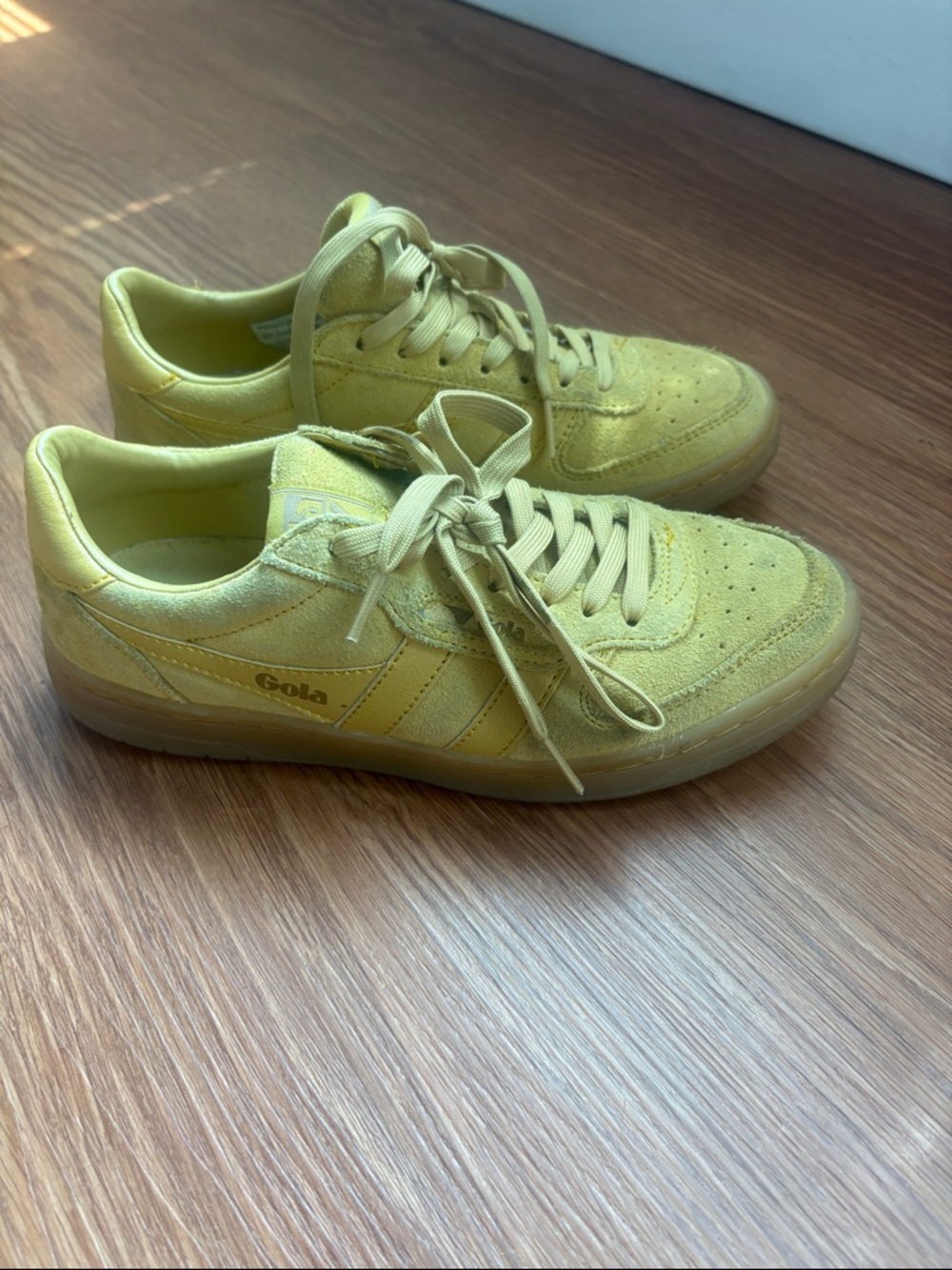 Gola Mustard Yellow Suede Low-Top Sneakers